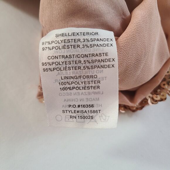 Jacquie The Label 3/4 Sleeve Rose Gold Sequin Crop Top Cocktail Party Size M - Picture 6 of 9